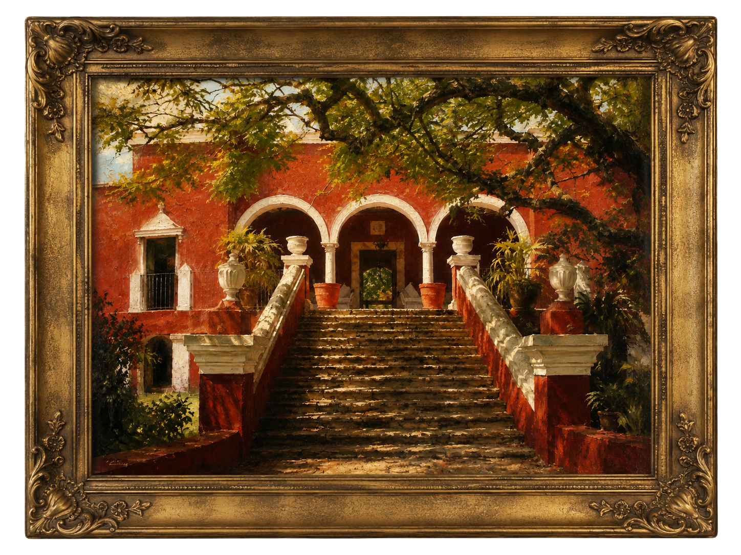 Framed painting of Hacienda San Pedro Chimay